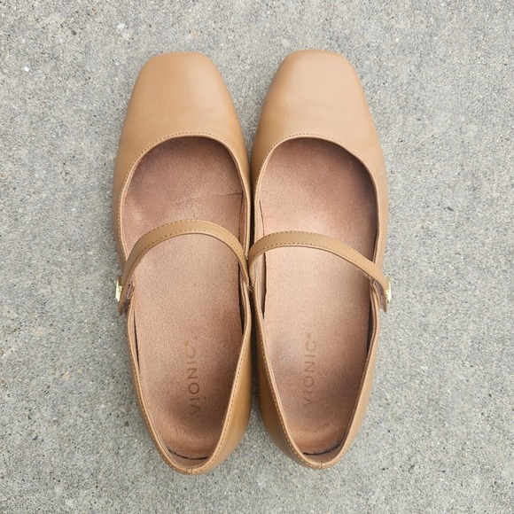 Vionic Alameda Brown Leather Square Toe Mary Jane Flats Shoes EU 42 US 11 - Picture 8 of 8